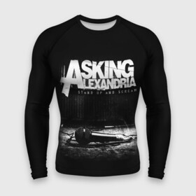 Мужской рашгард 3D с принтом Asking Alexandria в Санкт-Петербурге,  |  | asking alexandria | аскинг александриа | группы | метал | музыка | рок | хэви метал | электроникор