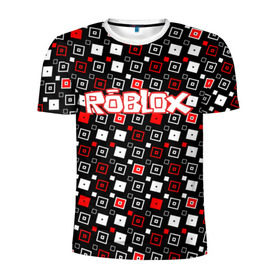 Мужская футболка 3D спортивная с принтом Roblox в Санкт-Петербурге, 100% полиэстер с улучшенными характеристиками | приталенный силуэт, круглая горловина, широкие плечи, сужается к линии бедра | Тематика изображения на принте: game | gamer | logo | roblox | игры | логотип | роблокс