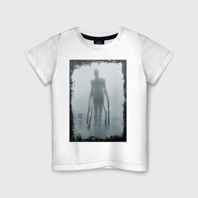 Детская футболка хлопок с принтом Slender в Санкт-Петербурге, 100% хлопок | круглый вырез горловины, полуприлегающий силуэт, длина до линии бедер | slender | slenderman | кино | слендер | слендр | слэндр | тонкий | тощий | ужасы