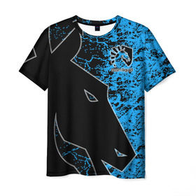 Мужская футболка 3D с принтом Team Liquid в Санкт-Петербурге, 100% полиэфир | прямой крой, круглый вырез горловины, длина до линии бедер | dota | liquid | team | the international | дота | игры | кибер | ликвид | спорт | тим