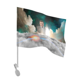 Флаг для автомобиля с принтом Elon Musk Thinker (Илон Маск) в Санкт-Петербурге, 100% полиэстер | Размер: 30*21 см | elon musk | space | space x | tesla | дым | илон маск | инопланетяне | космос | личность | мыслитель | облака | планета | ракета | спейс | тесла | философ | шаттл