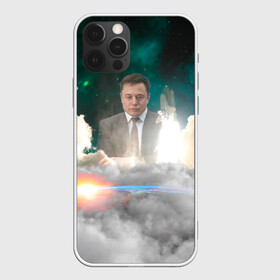 Чехол для iPhone 12 Pro с принтом Elon Musk Thinker (Илон Маск) в Санкт-Петербурге, силикон | область печати: задняя сторона чехла, без боковых панелей | Тематика изображения на принте: elon musk | space | space x | tesla | дым | илон маск | инопланетяне | космос | личность | мыслитель | облака | планета | ракета | спейс | тесла | философ | шаттл