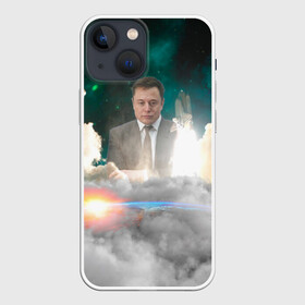 Чехол для iPhone 13 mini с принтом Elon Musk Thinker (Илон Маск) в Санкт-Петербурге,  |  | elon musk | space | space x | tesla | дым | илон маск | инопланетяне | космос | личность | мыслитель | облака | планета | ракета | спейс | тесла | философ | шаттл
