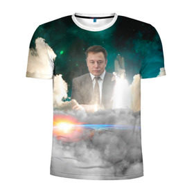 Мужская футболка 3D спортивная с принтом Elon Musk Thinker (Илон Маск) в Санкт-Петербурге, 100% полиэстер с улучшенными характеристиками | приталенный силуэт, круглая горловина, широкие плечи, сужается к линии бедра | Тематика изображения на принте: elon musk | space | space x | tesla | дым | илон маск | инопланетяне | космос | личность | мыслитель | облака | планета | ракета | спейс | тесла | философ | шаттл