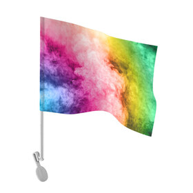 Флаг для автомобиля с принтом Радужный дым в Санкт-Петербурге, 100% полиэстер | Размер: 30*21 см | holi | праздник красок | радуга | радужный дым | холи | цвета радуги | яркий