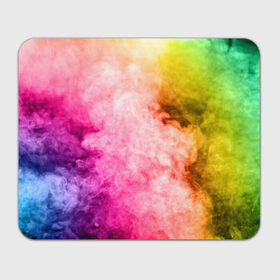 Коврик для мышки прямоугольный с принтом Радужный дым в Санкт-Петербурге, натуральный каучук | размер 230 х 185 мм; запечатка лицевой стороны | Тематика изображения на принте: holi | праздник красок | радуга | радужный дым | холи | цвета радуги | яркий