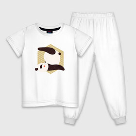 Детская пижама хлопок с принтом Панда Йога в Санкт-Петербурге, 100% хлопок |  брюки и футболка прямого кроя, без карманов, на брюках мягкая резинка на поясе и по низу штанин
 | Тематика изображения на принте: panda | yoga | йога | панда | панды | фитнес