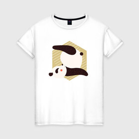 Женская футболка хлопок с принтом Панда Йога в Санкт-Петербурге, 100% хлопок | прямой крой, круглый вырез горловины, длина до линии бедер, слегка спущенное плечо | Тематика изображения на принте: panda | yoga | йога | панда | панды | фитнес