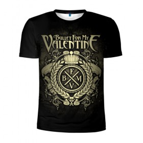 Мужская футболка 3D спортивная с принтом Bullet For My Valentine в Санкт-Петербурге, 100% полиэстер с улучшенными характеристиками | приталенный силуэт, круглая горловина, широкие плечи, сужается к линии бедра | bfmv | bullet for my valentine | metal | rock | группы | метал | музыка | рок | трэш