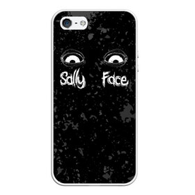 Чехол для iPhone 5/5S матовый с принтом SALLY FACE Eyes в Санкт-Петербурге, Силикон | Область печати: задняя сторона чехла, без боковых панелей | blue | face | fisher | game | games | gizmo | hair | larry | mask | sally | волосы | гизмо | голубые | игра | игры | ларри | маска | протез | сали | салли | синие | синий | триллер | ужасы | фейс | фишер | фэйс | хоррор