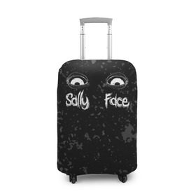 Чехол для чемодана 3D с принтом SALLY FACE Eyes в Санкт-Петербурге, 86% полиэфир, 14% спандекс | двустороннее нанесение принта, прорези для ручек и колес | blue | face | fisher | game | games | gizmo | hair | larry | mask | sally | волосы | гизмо | голубые | игра | игры | ларри | маска | протез | сали | салли | синие | синий | триллер | ужасы | фейс | фишер | фэйс | хоррор