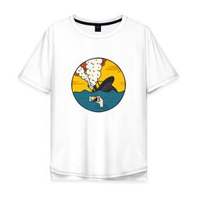 Мужская футболка хлопок Oversize с принтом Social Catastrophe в Санкт-Петербурге, 100% хлопок | свободный крой, круглый ворот, “спинка” длиннее передней части | айфон | инстаграм | катастрофа | общение | социальная сеть | социум | съемка | титаник | фото