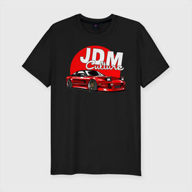 Мужская футболка премиум с принтом JDM Culture в Санкт-Петербурге, 92% хлопок, 8% лайкра | приталенный силуэт, круглый вырез ворота, длина до линии бедра, короткий рукав | japan | jdm | nissan | авто | машины | ниссан | япония