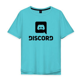 Мужская футболка хлопок Oversize с принтом DISCORD в Санкт-Петербурге, 100% хлопок | свободный крой, круглый ворот, “спинка” длиннее передней части | дискорд | игры | скайп