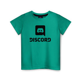 Детская футболка хлопок с принтом DISCORD в Санкт-Петербурге, 100% хлопок | круглый вырез горловины, полуприлегающий силуэт, длина до линии бедер | дискорд | игры | скайп