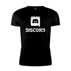 Мужская футболка премиум с принтом Discord в Санкт-Петербурге, 92% хлопок, 8% лайкра | приталенный силуэт, круглый вырез ворота, длина до линии бедра, короткий рукав | voip | дискорд | игры | мессенджер | связь | скайп