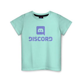 Детская футболка хлопок с принтом Discord в Санкт-Петербурге, 100% хлопок | круглый вырез горловины, полуприлегающий силуэт, длина до линии бедер | дискорд | игры | связь | скайп
