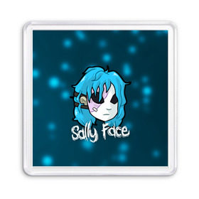 Магнит 55*55 с принтом Sally Face в Санкт-Петербурге, Пластик | Размер: 65*65 мм; Размер печати: 55*55 мм | blue | face | fisher | game | games | gizmo | hair | larry | mask | sally | волосы | гизмо | голубые | игра | игры | ларри | маска | протез | сали | салли | синие | синий | триллер | ужасы | фейс | фишер | фэйс | хоррор