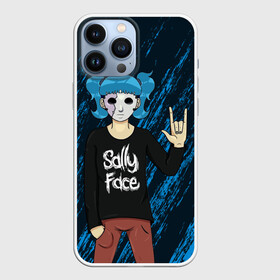 Чехол для iPhone 13 Pro Max с принтом Sally Face по Року в Санкт-Петербурге,  |  | Тематика изображения на принте: blue | face | fisher | game | games | gizmo | hair | larry | mask | sally | волосы | гизмо | голубые | игра | игры | ларри | маска | протез | сали | салли | синие | синий | триллер | ужасы | фейс | фишер | фэйс | хоррор