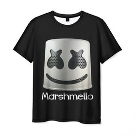 Мужская футболка 3D с принтом Marshmello в Санкт-Петербурге, 100% полиэфир | прямой крой, круглый вырез горловины, длина до линии бедер | Тематика изображения на принте: marshmello | диджей | клуб | клубная музыка | маршмеллоу | маршмэлло | маршмэллоу | музыка | электронная