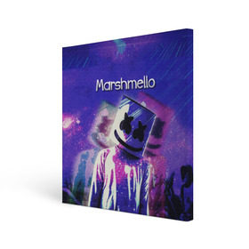 Холст квадратный с принтом Marshmello в Санкт-Петербурге, 100% ПВХ |  | marshmello | диджей | клуб | клубная музыка | маршмеллоу | маршмэлло | маршмэллоу | музыка | электронная