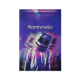 Обложка для паспорта матовая кожа с принтом Marshmello в Санкт-Петербурге, натуральная матовая кожа | размер 19,3 х 13,7 см; прозрачные пластиковые крепления | marshmello | диджей | клуб | клубная музыка | маршмеллоу | маршмэлло | маршмэллоу | музыка | электронная