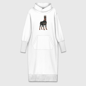 Платье удлиненное хлопок с принтом Доберман в Санкт-Петербурге,  |  | doberman | dobermann | dog | доберман | собака | собаки