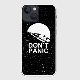 Чехол для iPhone 13 mini с принтом DON T PANIC в Санкт-Петербурге,  |  | Тематика изображения на принте: don t panic | elon mask | galaxy | nasa | space x | stars | галактика | звезды | знаменитости | илон маск | космос | не паникуйте