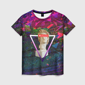 Женская футболка 3D с принтом Memesis в Санкт-Петербурге, 100% полиэфир ( синтетическое хлопкоподобное полотно) | прямой крой, круглый вырез горловины, длина до линии бедер | memesis | retrowave | vaporwave | webpunk | вебпанк | вэйпорвэйв | мемесис | ретровэйв