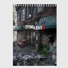 Скетчбук с принтом DyingLight2 в Санкт-Петербурге, 100% бумага
 | 48 листов, плотность листов — 100 г/м2, плотность картонной обложки — 250 г/м2. Листы скреплены сверху удобной пружинной спиралью | baggie | dying light | game | good night good luck | survival horror | techland | the following | zombie | багги | зараженные | зомби | игры