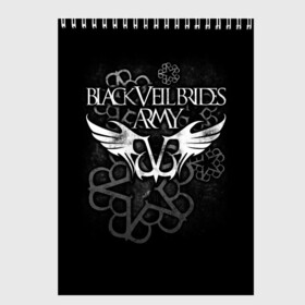 Скетчбук с принтом Black Veil Brides в Санкт-Петербурге, 100% бумага
 | 48 листов, плотность листов — 100 г/м2, плотность картонной обложки — 250 г/м2. Листы скреплены сверху удобной пружинной спиралью | black veil brides | heavy matal | metal | post hardcore | группы | метал | музыка | рок | хэви метал | эмо