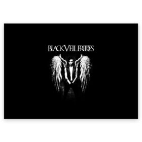 Поздравительная открытка с принтом Black Veil Brides в Санкт-Петербурге, 100% бумага | плотность бумаги 280 г/м2, матовая, на обратной стороне линовка и место для марки
 | Тематика изображения на принте: black veil brides | heavy matal | metal | post hardcore | группы | метал | музыка | рок | хэви метал | эмо