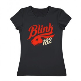 Женская футболка хлопок с принтом Blink 182 в Санкт-Петербурге, 100% хлопок | прямой крой, круглый вырез горловины, длина до линии бедер, слегка спущенное плечо | 