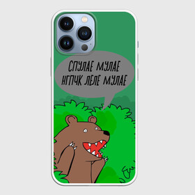 Чехол для iPhone 13 Pro Max с принтом Спулае Мулае в Санкт-Петербурге,  |  | Тематика изображения на принте: humor | moonlight | xxxtentacion | кусты | медведь | мем | мемчики | прикол | рэп | рэпер | с медведем | спулае мулае | спулая мулая | юмор