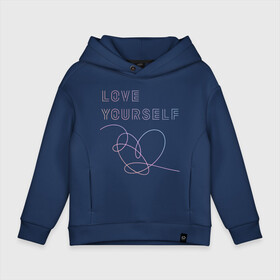 Детское худи Oversize хлопок с принтом BTS LOVE YOURSELF в Санкт-Петербурге, френч-терри — 70% хлопок, 30% полиэстер. Мягкий теплый начес внутри —100% хлопок | боковые карманы, эластичные манжеты и нижняя кромка, капюшон на магнитной кнопке | bangtan boys | bt21 | bts | bts army | bts stickers | j hope | jimin | jin | jungkook | k pop | rap monster | rapmon | suga | v | бтс | корея | стикеры bts