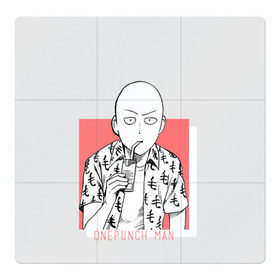 Магнитный плакат 3Х3 с принтом Saitama (One-Punch Man) Ванпач в Санкт-Петербурге, Полимерный материал с магнитным слоем | 9 деталей размером 9*9 см | ванпач | ванпачнем | оппаи