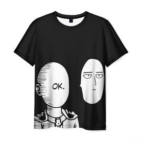 Мужская футболка 3D с принтом Saitama (One-Punch Man) в Санкт-Петербурге, 100% полиэфир | прямой крой, круглый вырез горловины, длина до линии бедер | Тематика изображения на принте: man | one punch | saitama | ванпач | ванпачмен | генос