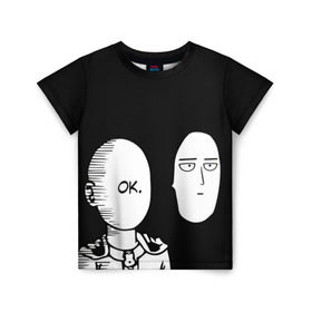Детская футболка 3D с принтом Saitama (One-Punch Man) в Санкт-Петербурге, 100% гипоаллергенный полиэфир | прямой крой, круглый вырез горловины, длина до линии бедер, чуть спущенное плечо, ткань немного тянется | man | one punch | saitama | ванпач | ванпачмен | генос