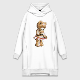 Платье-худи хлопок с принтом Nasty bear в Санкт-Петербурге,  |  | медведь | мишка | плюшевый | селфи | тедди