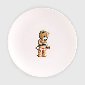 Тарелка с принтом Nasty bear в Санкт-Петербурге, фарфор | диаметр - 210 мм
диаметр для нанесения принта - 120 мм | медведь | мишка | плюшевый | селфи | тедди