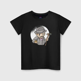 Детская футболка хлопок с принтом Пуаро Агаты Кристи в Санкт-Петербурге, 100% хлопок | круглый вырез горловины, полуприлегающий силуэт, длина до линии бедер | Тематика изображения на принте: 