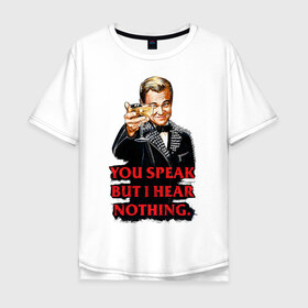 Мужская футболка хлопок Oversize с принтом Gatsby в Санкт-Петербурге, 100% хлопок | свободный крой, круглый ворот, “спинка” длиннее передней части | leonardo dicaprio | the great gatsby | великий гэтсби | леонардо дикаприо