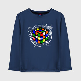 Детский лонгслив хлопок с принтом Кубик Рубика в Санкт-Петербурге, 100% хлопок | круглый вырез горловины, полуприлегающий силуэт, длина до линии бедер | mathematica | магия. формулы | математик | математика | наука | технарь