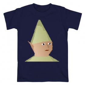 Мужская футболка хлопок с принтом Gnome Child в Санкт-Петербурге, 100% хлопок | прямой крой, круглый вырез горловины, длина до линии бедер, слегка спущенное плечо. | game | gnome child | meme | mmorpg | rune fag | runescape | гном ребёнок | игра | мем | мморпг | рунскейп