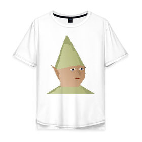 Мужская футболка хлопок Oversize с принтом Gnome Child в Санкт-Петербурге, 100% хлопок | свободный крой, круглый ворот, “спинка” длиннее передней части | game | gnome child | meme | mmorpg | rune fag | runescape | гном ребёнок | игра | мем | мморпг | рунскейп