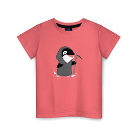 Детская футболка хлопок с принтом Косатка в Санкт-Петербурге, 100% хлопок | круглый вырез горловины, полуприлегающий силуэт, длина до линии бедер | акула | дельфин | животные | касатка | кит | коса | лапочка | милый | мимими | море | рыбки | хищник