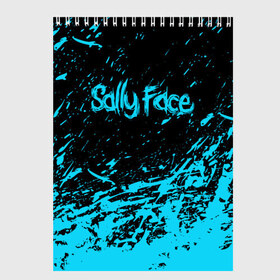 Скетчбук с принтом SALLY FACE в Санкт-Петербурге, 100% бумага
 | 48 листов, плотность листов — 100 г/м2, плотность картонной обложки — 250 г/м2. Листы скреплены сверху удобной пружинной спиралью | face | game | horror | sally | sally face | игра | мальчик с протезом | салли | салли фейс | ужасы