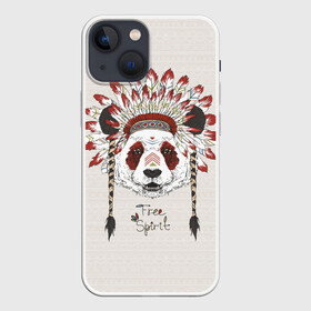 Чехол для iPhone 13 mini с принтом Free spirit в Санкт-Петербурге,  |  | free | spiri | белый | взгляд | голова | графика | дикий | дух | животное | индеец | ирокез | картинка | косы | красивый | крутой | лучший | мода | модный | молодёжная | орнамент | панда | перья | природа