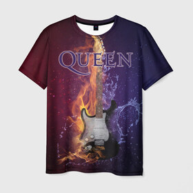 Мужская футболка 3D с принтом Queen в Санкт-Петербурге, 100% полиэфир | прямой крой, круглый вырез горловины, длина до линии бедер | Тематика изображения на принте: queen | брайан мэи | британская | группа | джон дикон | королева | роджер тейлор | рок | фредди меркьюри