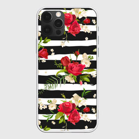 Чехол для iPhone 12 Pro Max с принтом Розы и орхидеи в Санкт-Петербурге, Силикон |  | Тематика изображения на принте: flowers | orchi | roses | белый | букеты | графика | зелёный | искусство | картинка | красивый | красный | крутой | листья | мода | модный | молодёжная | орнамент | орхидеи | полосы | рисунок | розы | рукоделие